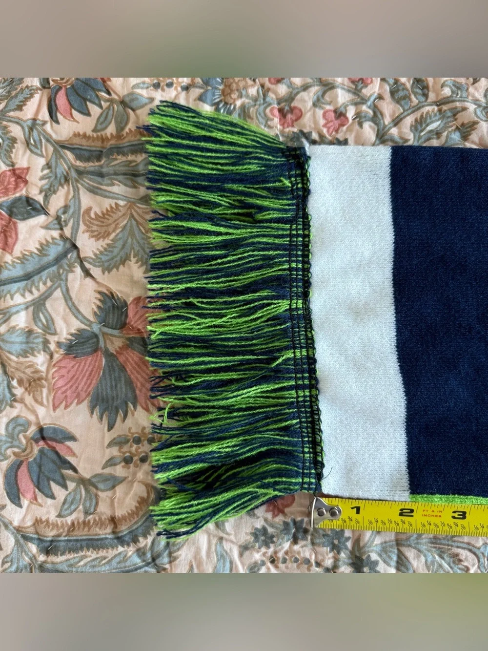 FOCO Seattle Seahawks NFL Scarf Green Navy Reversible Logo Fringe Fan Gear